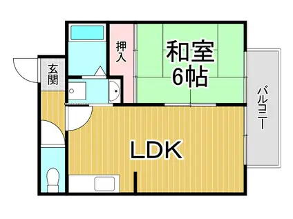 ブルーハイツ(1LDK/1階)の間取り写真