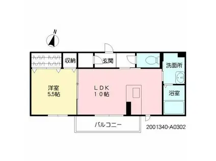 ラ・グルッラ(1LDK/3階)の間取り写真