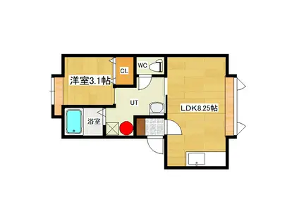 サクセスハイム(1LDK/2階)の間取り写真