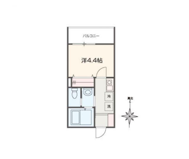 MELLAS新秋津(1K/1階)の間取り写真