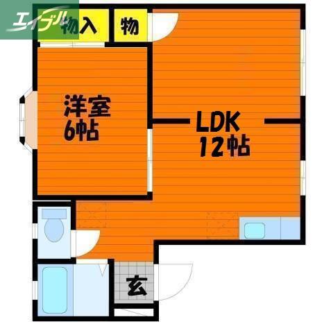 ファミーユKII(1LDK/1階)の間取り写真