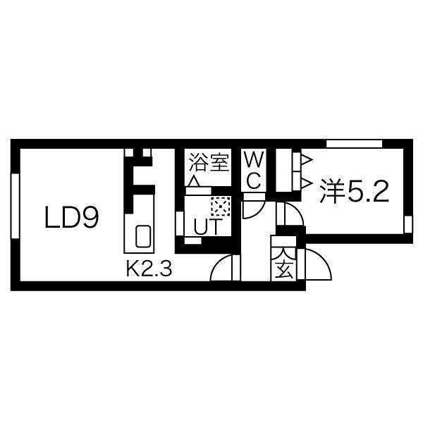 カサトレス西町(1LDK/2階)の間取り写真