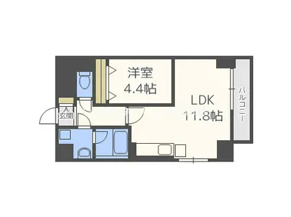 T.Y天六(1LDK/4階)の間取り写真