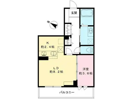 LUMORA玉南(1LDK/1階)の間取り写真
