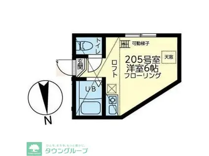 ユナイト大口アダムランバート(ワンルーム/2階)の間取り写真