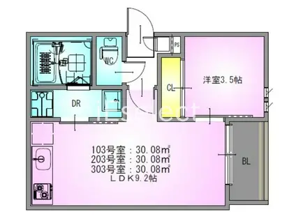 REGALEST RISE レガリストライズ(1LDK/2階)の間取り写真