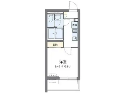 クレイノグラントフィールド(1K/1階)の間取り写真