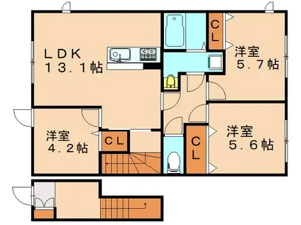 LEGEND ハイム(3LDK/2階)の間取り写真