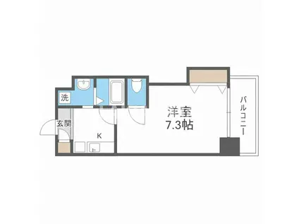 URESIDENCE京橋(1K/7階)の間取り写真
