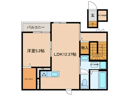 CLARITT (1LDK/2階)の間取り写真