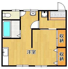ジョイフルマタケC(1DK/1階)の間取り写真