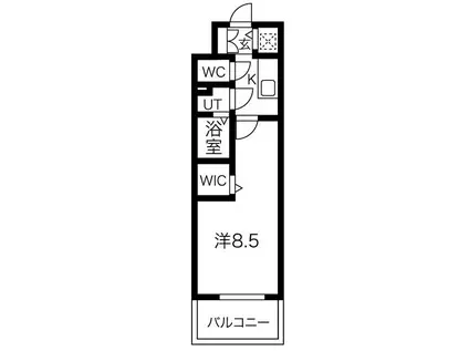 エスリード今池ルミナス(1K/9階)の間取り写真
