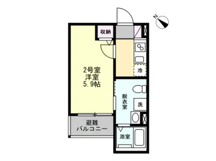 ベイルームフルリール相模大野(1K/3階)の間取り写真
