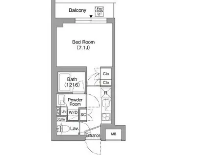 ORSUS戸越銀座(1K/3階)の間取り写真
