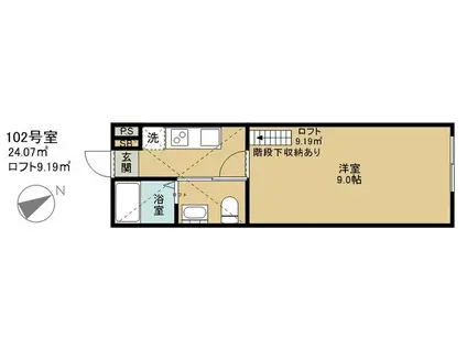 セレーノ上大岡(1K/1階)の間取り写真