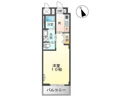 COLLSOLEIL(1K/1階)の間取り写真