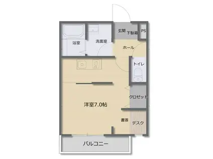 ヴェルノヴァ(ワンルーム/1階)の間取り写真