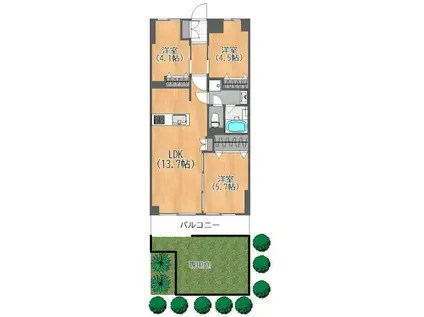 コート久が原(3LDK/1階)の間取り写真