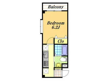 OLIVE(1K/4階)の間取り写真