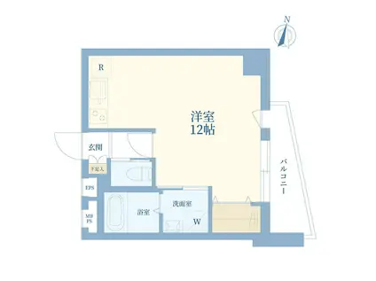 エクセル柿の木坂(ワンルーム/2階)の間取り写真