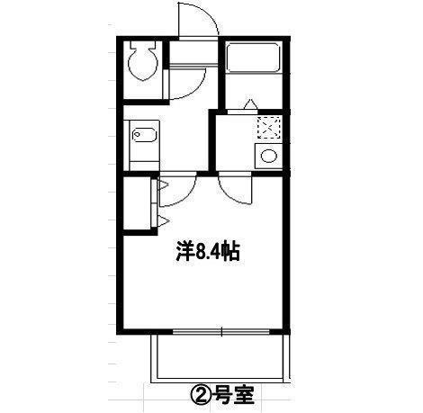 リブレア津福本町B棟(1K/2階)の間取り写真