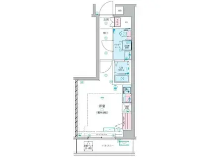 ジェノヴィア中野島(ワンルーム/1階)の間取り写真
