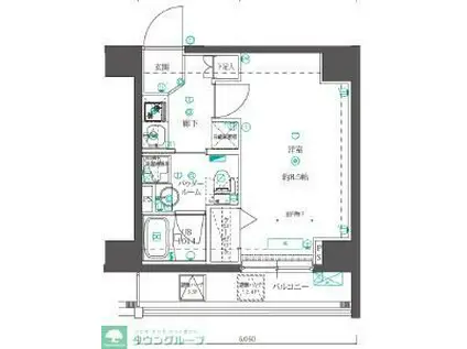 QUALITAS押上(1K/3階)の間取り写真