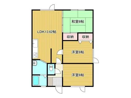 ハイツ晃(3LDK/2階)の間取り写真