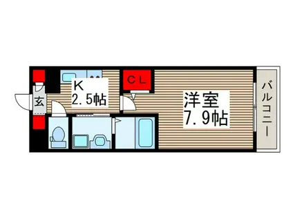 ルオージア(1K/3階)の間取り写真