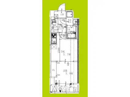 ARCA九条(1DK/8階)の間取り写真