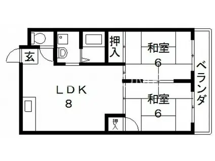 マンション吾光(2LDK/2階)の間取り写真