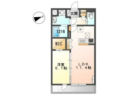神戸市西区丸塚1丁目アパート(1LDK/1階)の間取り写真