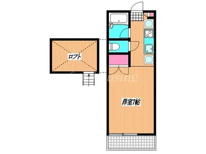 ラ・コートYUZU(1K/2階)の間取り写真