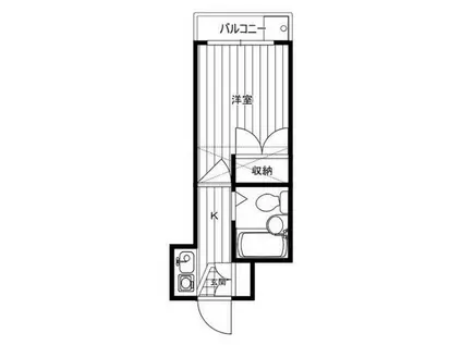 ネルソンパートIV(1K/2階)の間取り写真