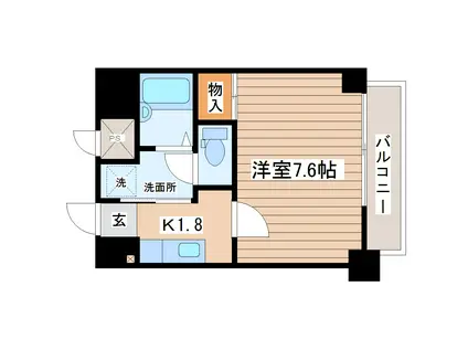 多賀城ロジュマンG棟(1K/11階)の間取り写真