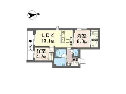 ルミナス中葛西(2LDK/1階)の間取り写真