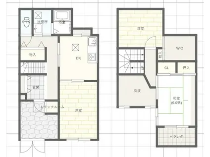 フェザントアイII(3DK/1階)の間取り写真
