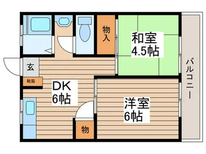 コーポ吉岡(2DK/2階)の間取り写真