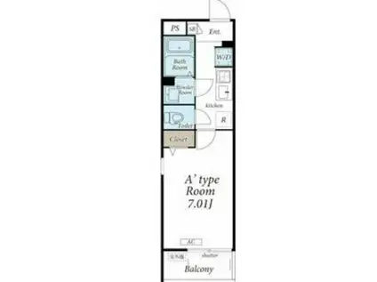 リブリ仙台東口(1K/1階)の間取り写真