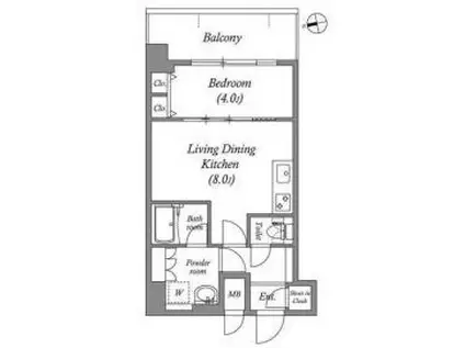 スプランディッドVII(1LDK/8階)の間取り写真