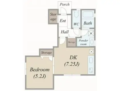 玉川町3丁目アパート(1DK/1階)の間取り写真