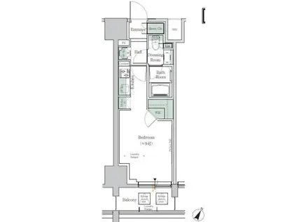ONE ROOF RESIDENCE TAMACHI(ワンルーム/9階)の間取り写真