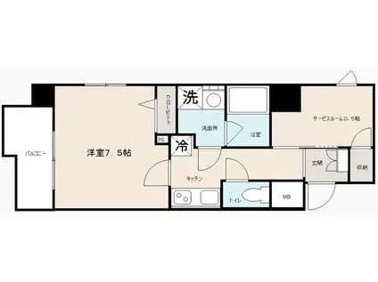 BLANC NOIR(1SK/3階)の間取り写真