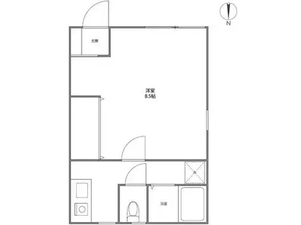 レレラ笹塚(1K/1階)の間取り写真
