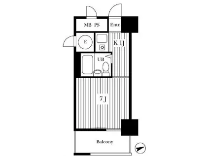 DIK新橋(1K/3階)の間取り写真