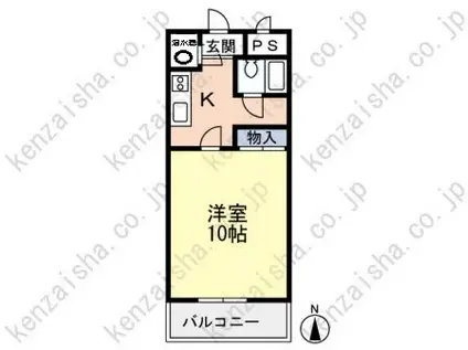 降旗ビル(1K/4階)の間取り写真