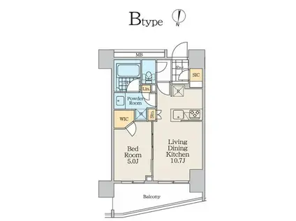 クレストコート中野富士見町(1LDK/5階)の間取り写真