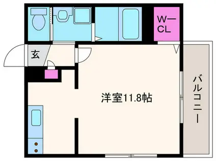 アムール・ボンヌ・シャンス(ワンルーム/2階)の間取り写真