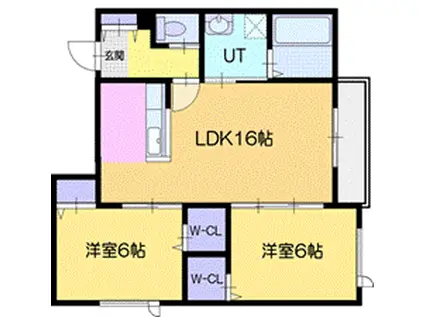 NIX大和(2LDK/3階)の間取り写真