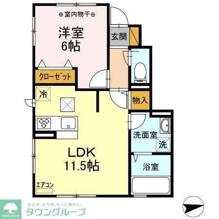 SAKURA TERRACE(1LDK/1階)の間取り写真